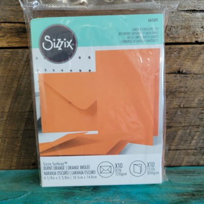 Sizzix - Ensemble de papier cartonné et enveloppes - orange brûlée